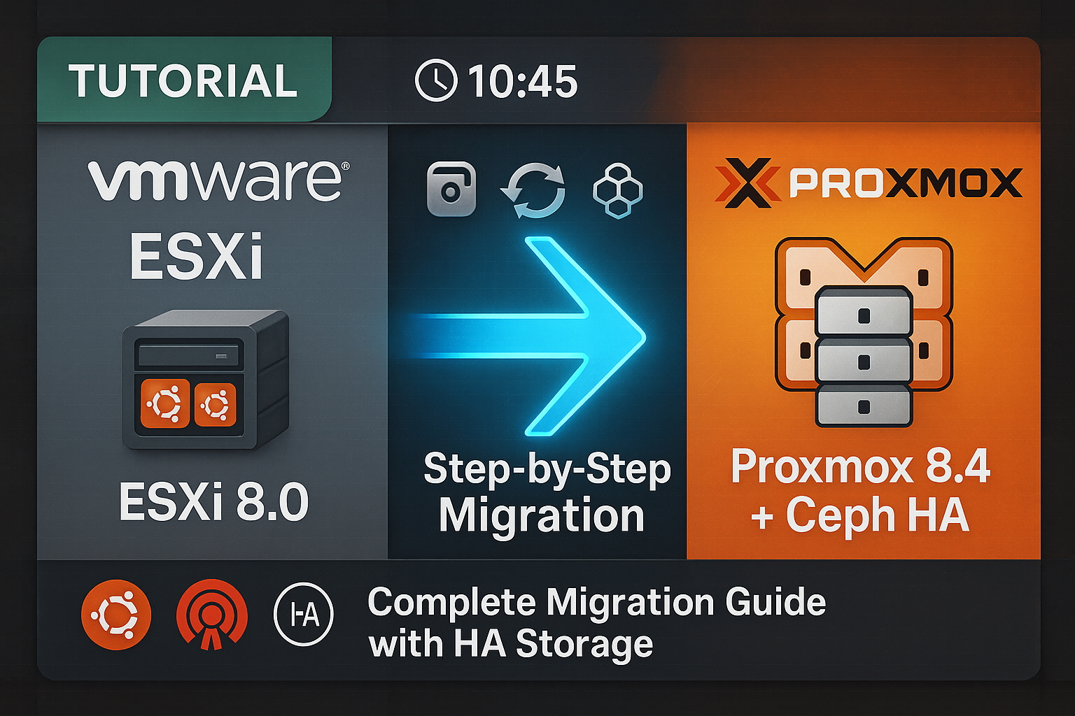 Enterprise Migration from VMware ESXi to Proxmox VE 8.4 with Ceph Storage